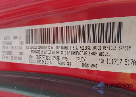 2016 Ram 1500 Express из США, поврежденный, VIN 1C6RR7FT4GS187496